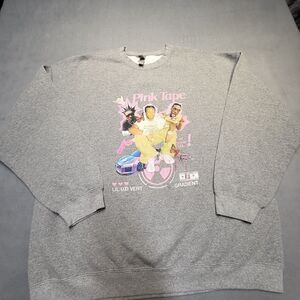 Pink Tape Lil Uzi Sweatshirt Mens 2XL Gray Pullover Long Sleeve Rap Hip Hop